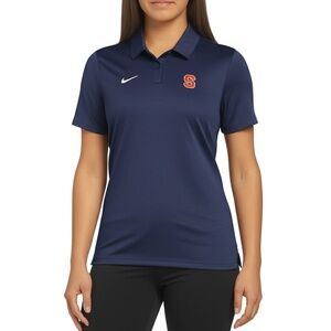 NWT‎ Nike Womens Medium Navy Syracuse University Dri-FIT Polo Shirt